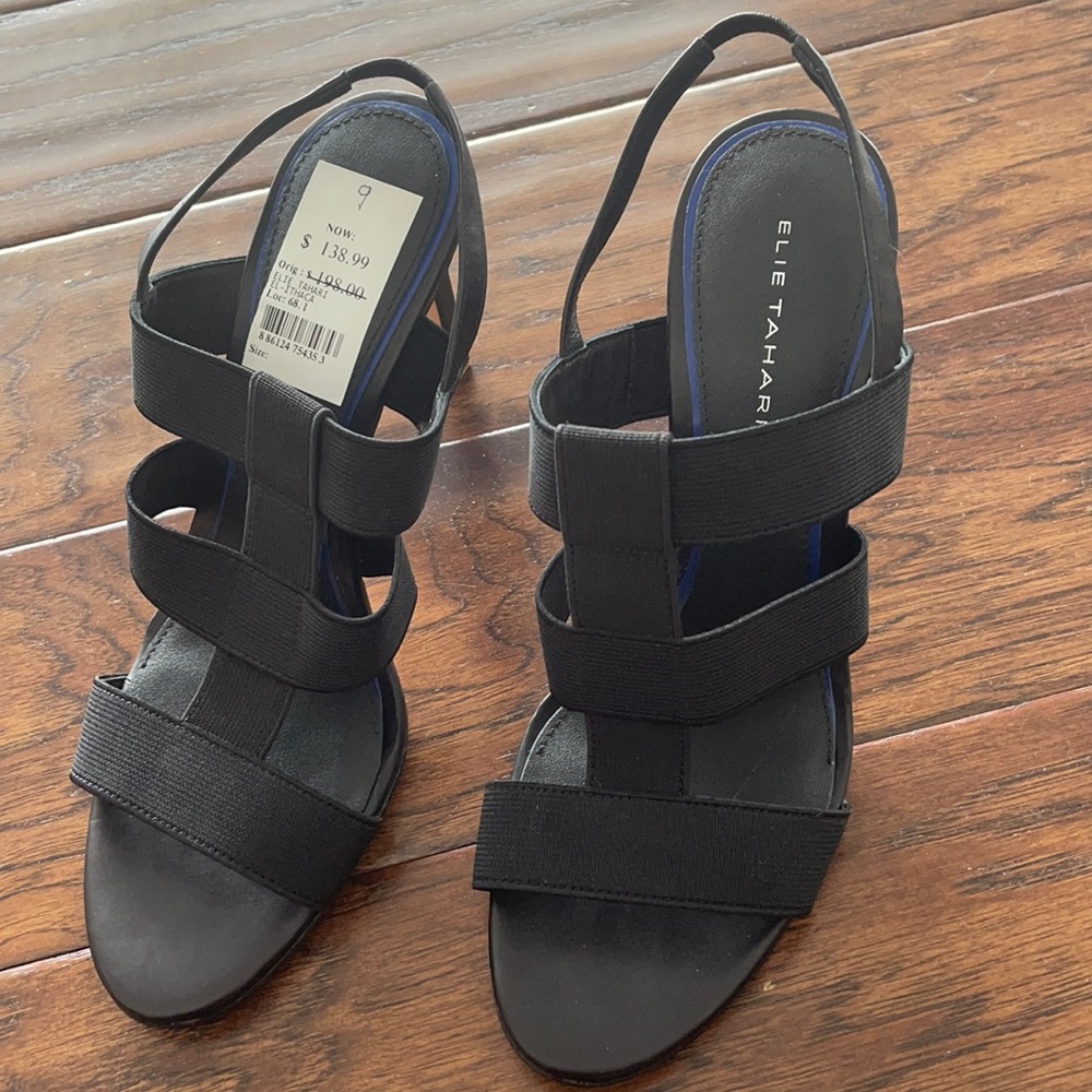 Elie Tahari black caged heel, size 9. Never worn